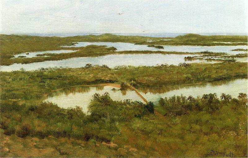 Albert Bierstadt A River Estuary, oil painting picture